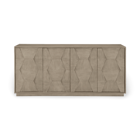 Linea Buffet Cabinet with Inset Handles in Cerused Finish