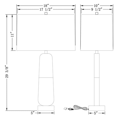 Naomi Column Table Lamp Contemporary Accent