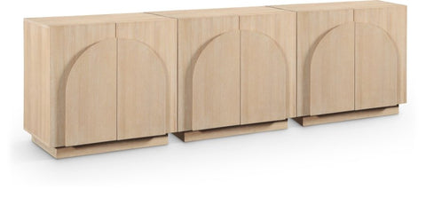Minimalist Veneer Sideboard with Inset Handles Cabinet