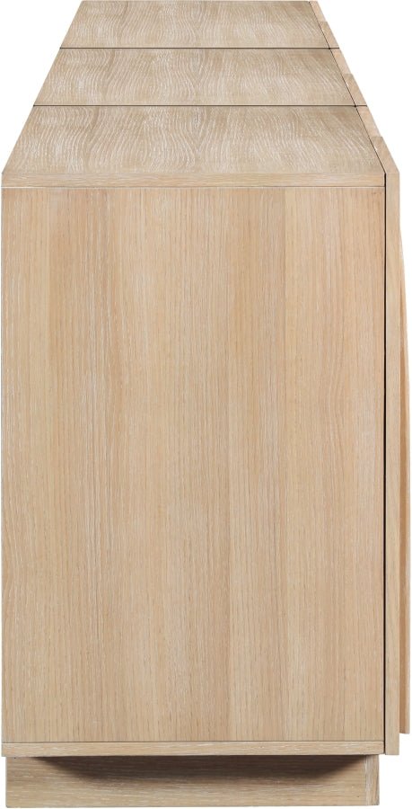 Minimalist Veneer Sideboard with Inset Handles Cabinet