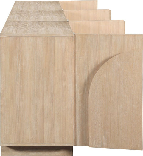 Minimalist Veneer Sideboard with Inset Handles Cabinet