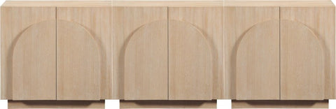 Minimalist Veneer Sideboard with Inset Handles Cabinet