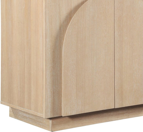 Minimalist Veneer Sideboard with Inset Handles Cabinet