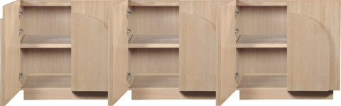 Minimalist Veneer Sideboard with Inset Handles Cabinet