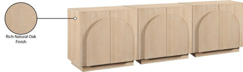 Minimalist Veneer Sideboard with Inset Handles Cabinet