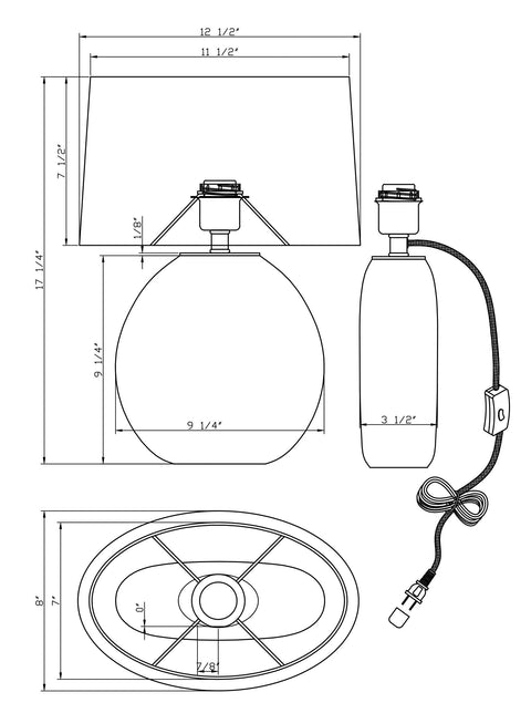 Nellie Modern Oval Accent Table Lamp
