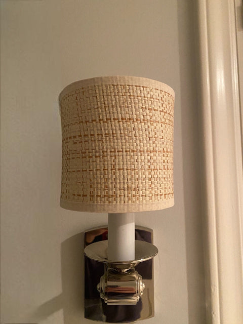 5" Raffia Half Drum with Candle Clip