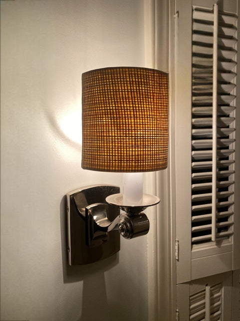 5" Raffia Half Drum with Candle Clip