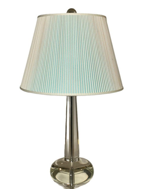 New Coastal British Empire Stick Lamp Shade - White Washed Sticks + Aqua Paper