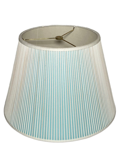New Coastal British Empire Stick Lamp Shade - White Washed Sticks + Aqua Paper