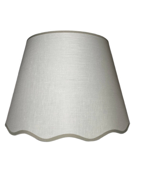 New - Scalloped Linen Snow Hardback Sconce Shade