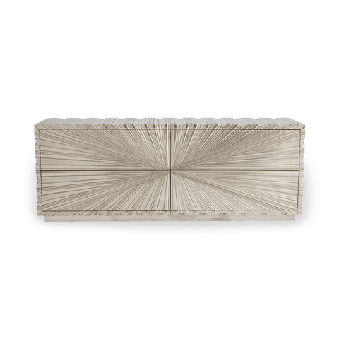 Art Deco Radial Accent Cabinet with High Gloss Finish