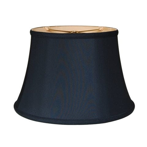 No Hug English Bell Double Lining Anna Rayon Lamp Shade - Black Gold Lining