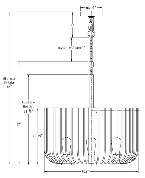 Norfolk Ambient Modern Chandelier Ceiling Light
