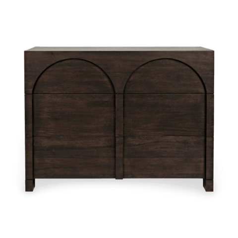 Ebony Solid Sideboard Cabinet with Inset Handles