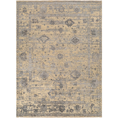 Artful Traditionalist Hand Knotted Border Area Rug - Rectangle