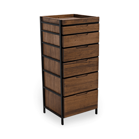 Seoul Industrial Tall Dresser with Inset Handles