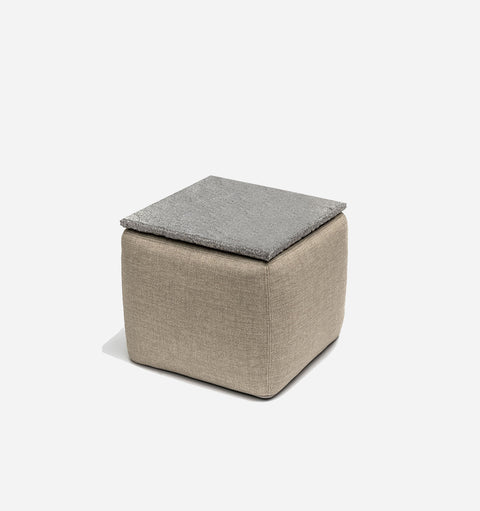Square Pouf with Stone Top