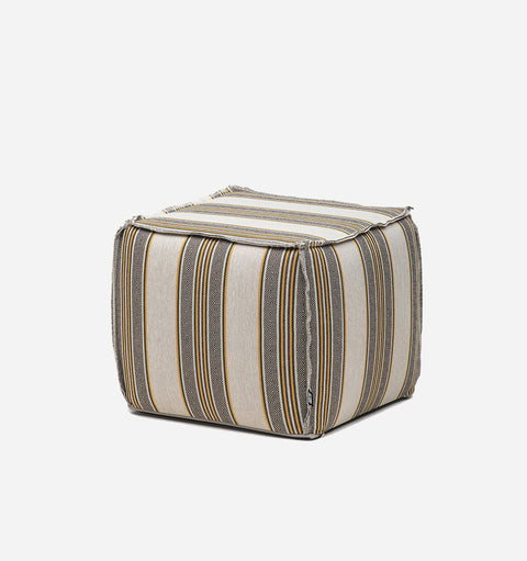 Square Hard Pouf with Piping