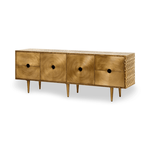 Randers Mid Century Antique Bronze Accent Cabinet