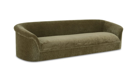 Thora Vintage Curved Velvet Sofa with Rolled Arms