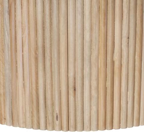 Meridian Furniture Inc. Oakhill Scandinavian Drum Coffee Table with Fluted Details - 36 W