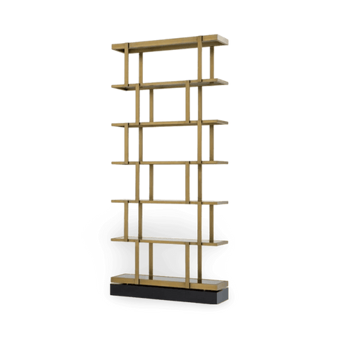 Nesto Industrial Etagere Bookshelf with Brushed Finish