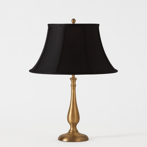 Olive Bell Oval Anna Rayon Lamp Shade - Black Gold Lining