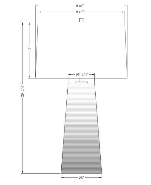 Olympia Modern Fluted Column Table Lamp