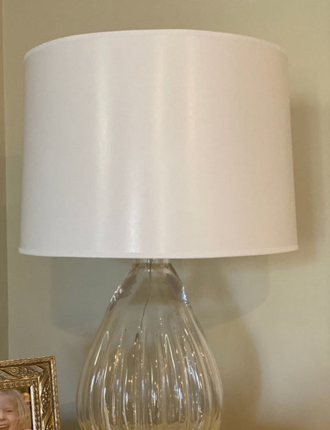 Opaque White Paper Drum Hard-Back Lamp Shade - Available in Three Sizes