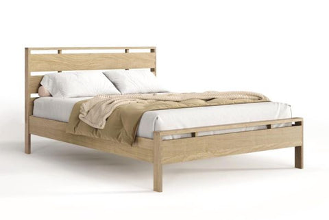 Copeland Furniture Contemporary Oslo Platform Bed with Attached Nightstands - Queen - Queen - King