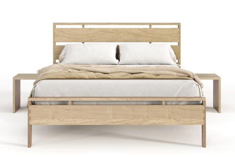 Copeland Furniture Contemporary Oslo Platform Bed with Attached Nightstands - Queen - Queen - King