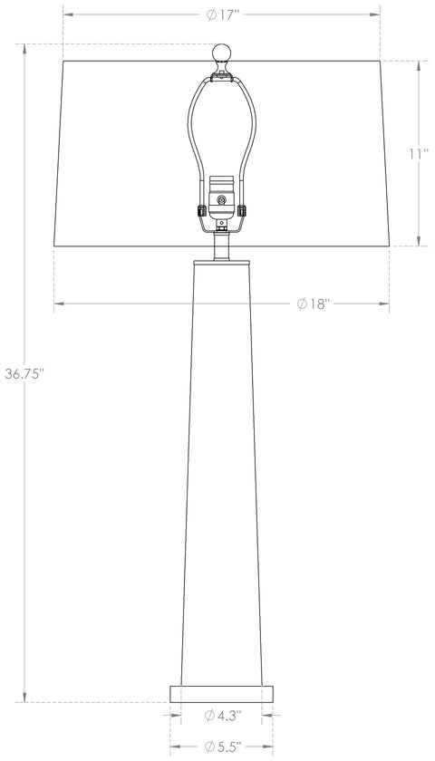 Othello Column Handcrafted Elegant Table Lamp