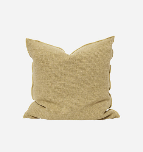 MAISON DE VACANCES Monochromatic Minimalist Euro Linen Square Throw Pillow - 26X 26