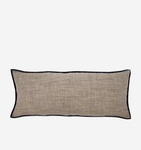 De Le Cuona Inc Classic Organic Lumbar Pillow with Contrast Trim - 35 x 16