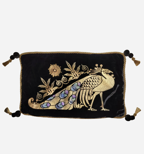 Artful Traditionalist Art Deco Velvet Boudoir Throw Pillow