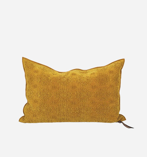 Artful Traditionalist Bohemian Embroidered Lumbar Throw Pillow