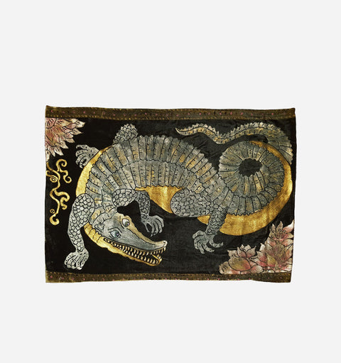 Artful Traditionalist Art Deco Animal Graphic Velvet Pillow Cover