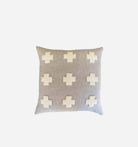 Powered by People Artful Traditionalist Handcrafted Embroidery Pillow Cover - 20 x 20
