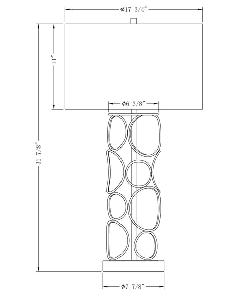 Pacific Accent Column Table Lamp Eclectic Drum Design