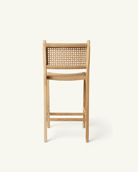 Outdoor Living & Garden Scandinavian Teak Slat Counter Stool