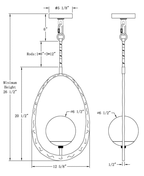 Pegasus Accent Modern Pendant Light in Gold