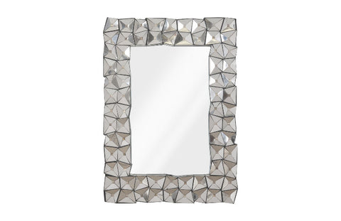 Contemporary Handcrafted Geometric Accent Wall Mirror
