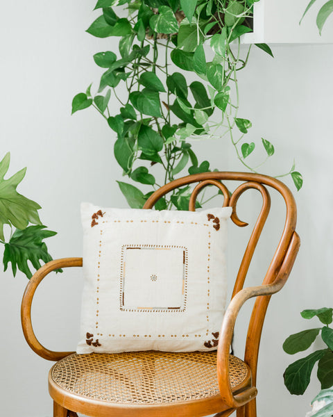 Artful Traditionalist Embroidery Bohemian Accent Pillow