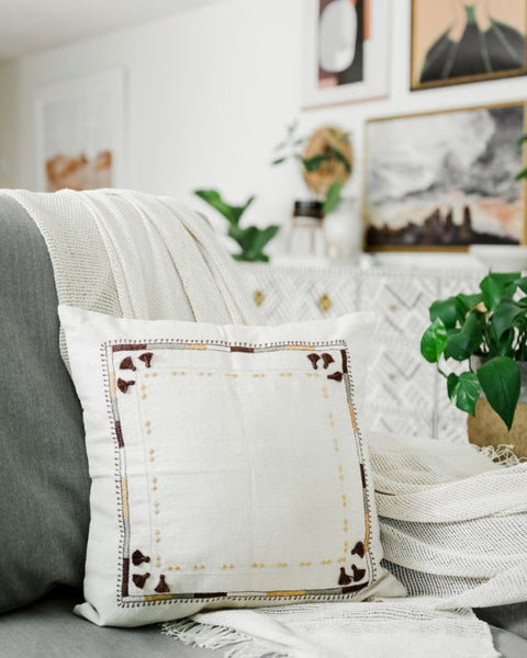 Creative Women Artful Traditionalist Handcrafted Bohemian Accent Throw Pillow - 18 x 18