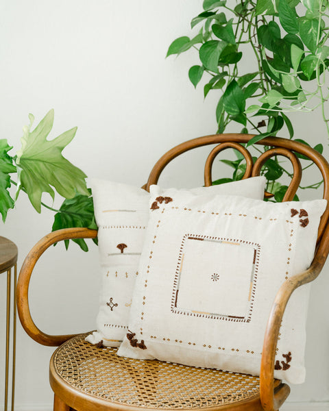 Artful Traditionalist Embroidery Bohemian Accent Pillow