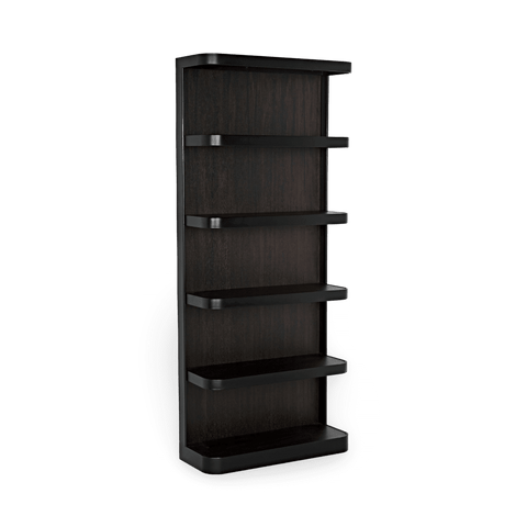 Contemporary Walnut Metal Standard Bookcase
