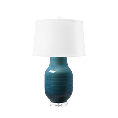 Positano Elegant Column Table Lamp with Crackled Glaze