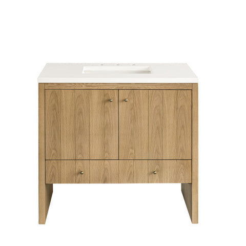 Contemporary Minimalist Vanity Base with Closed Storage