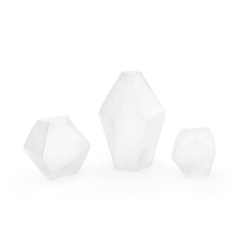 Decorating Essentials Faceted Asymmetrical Vase Set for Contemporary Spaces